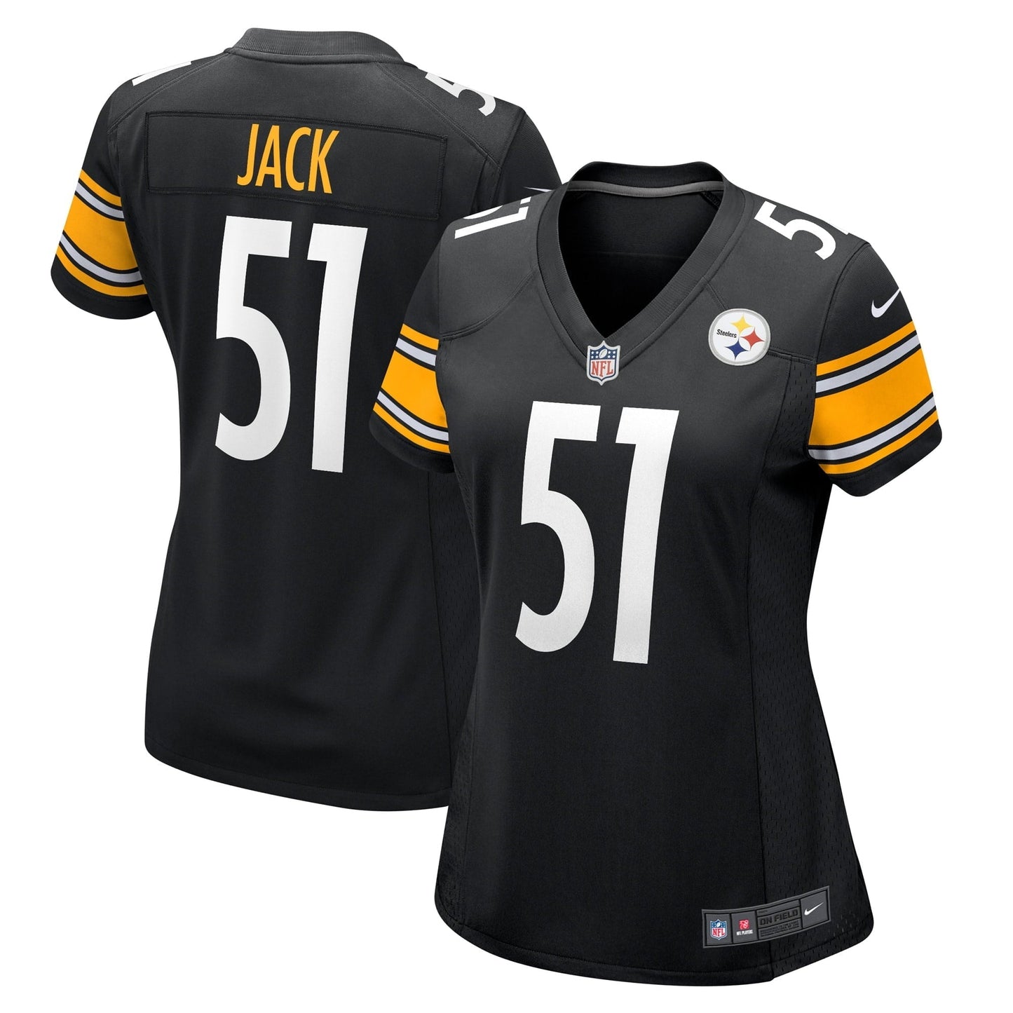 Women's Nike Myles Jack Black Pittsburgh Steelers Game Player Jersey