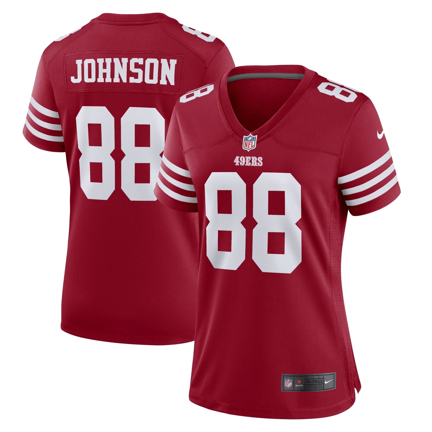Women's Nike Tyron Johnson Scarlet San Francisco 49ers Team Game Jersey