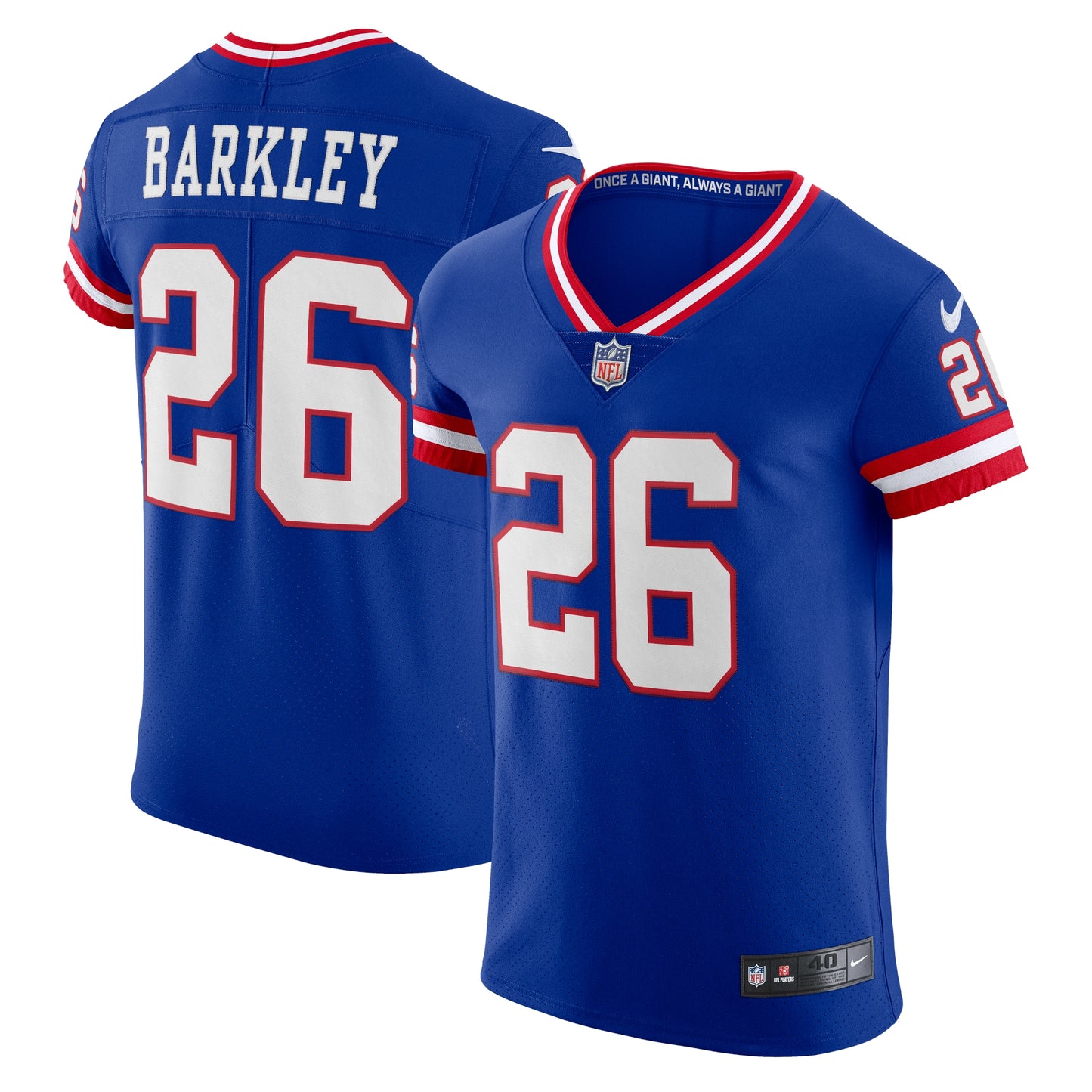 Saquon Barkley New York Giants Nike Classic Vapor Elite Player Jersey - Royal
