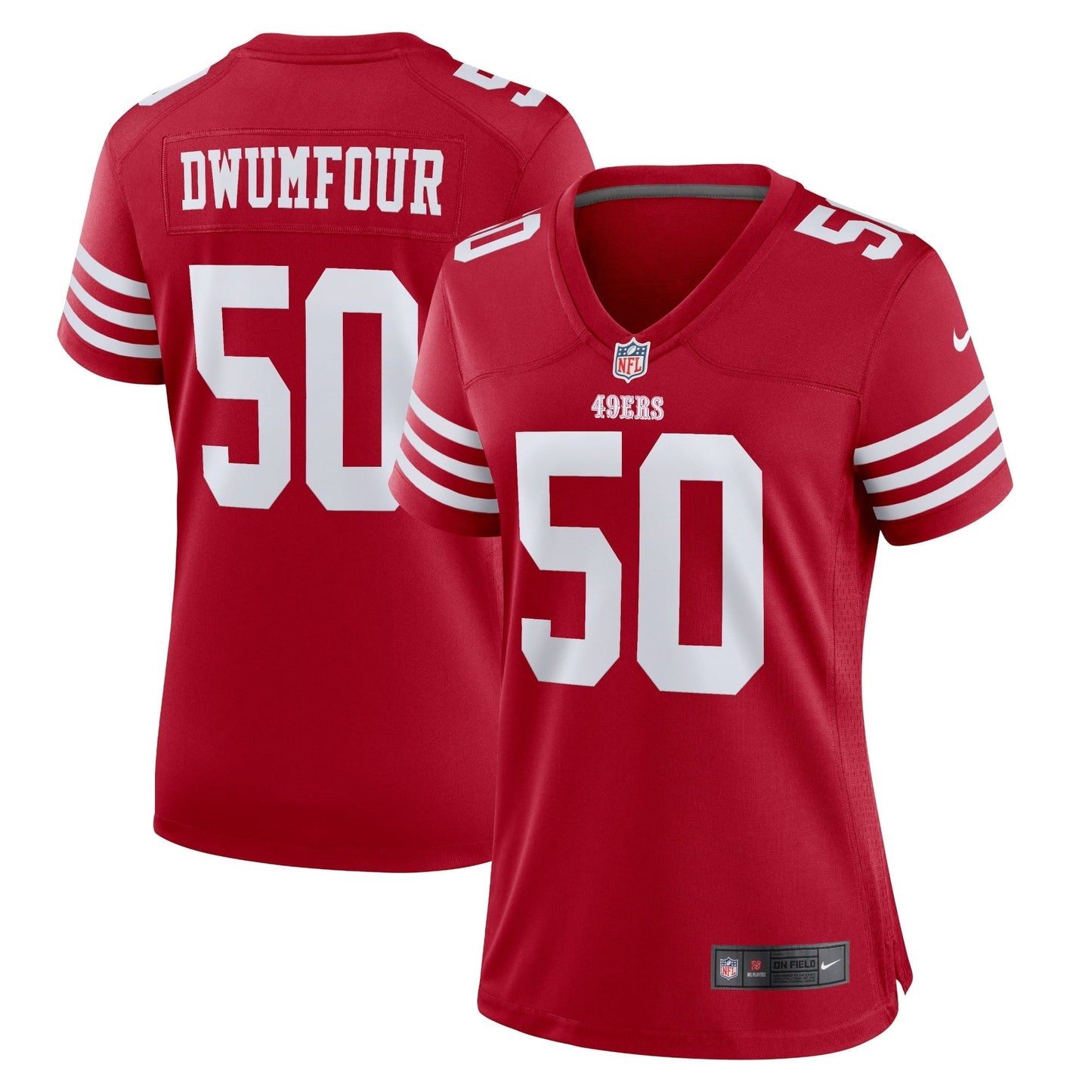 Women's Nike Michael Dwumfour Scarlet San Francisco 49ers Home Game Player Jersey