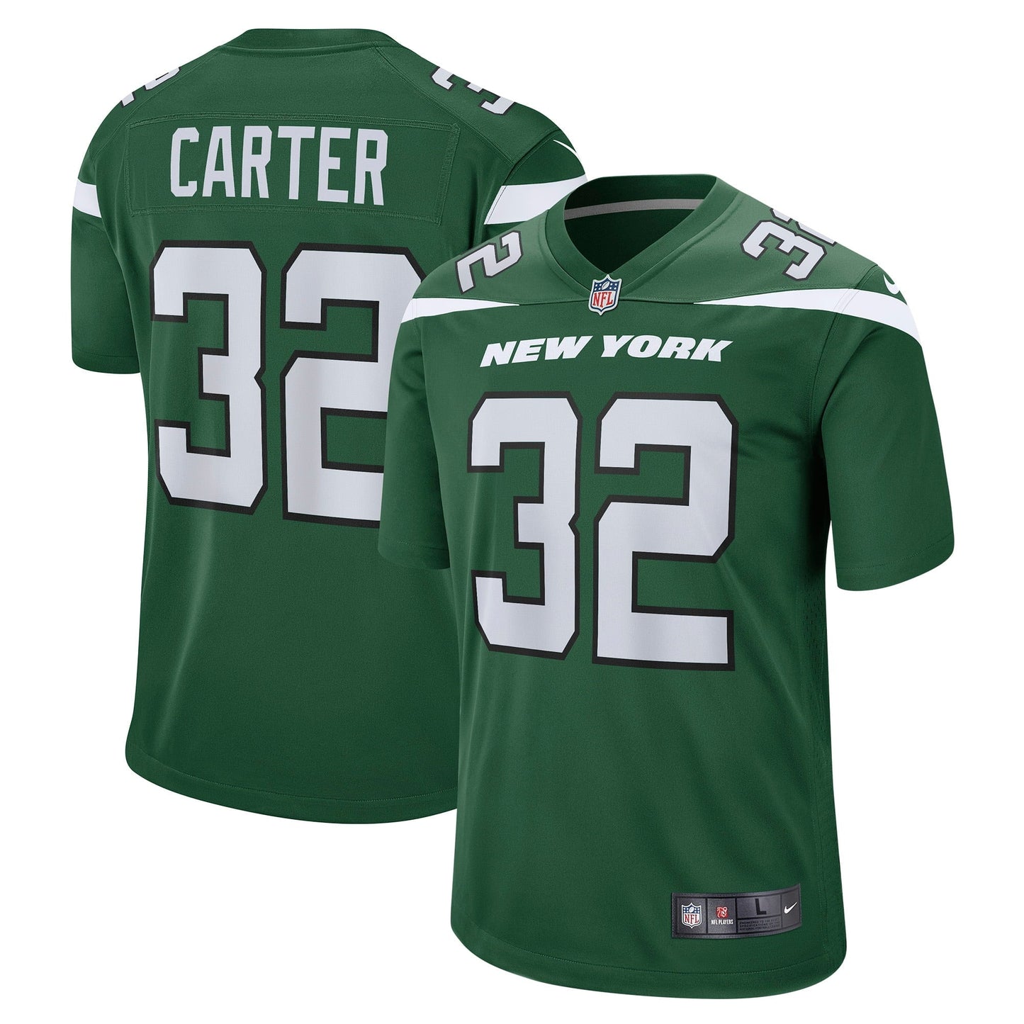 Men's Nike Michael Carter Gotham Green New York Jets Game Jersey