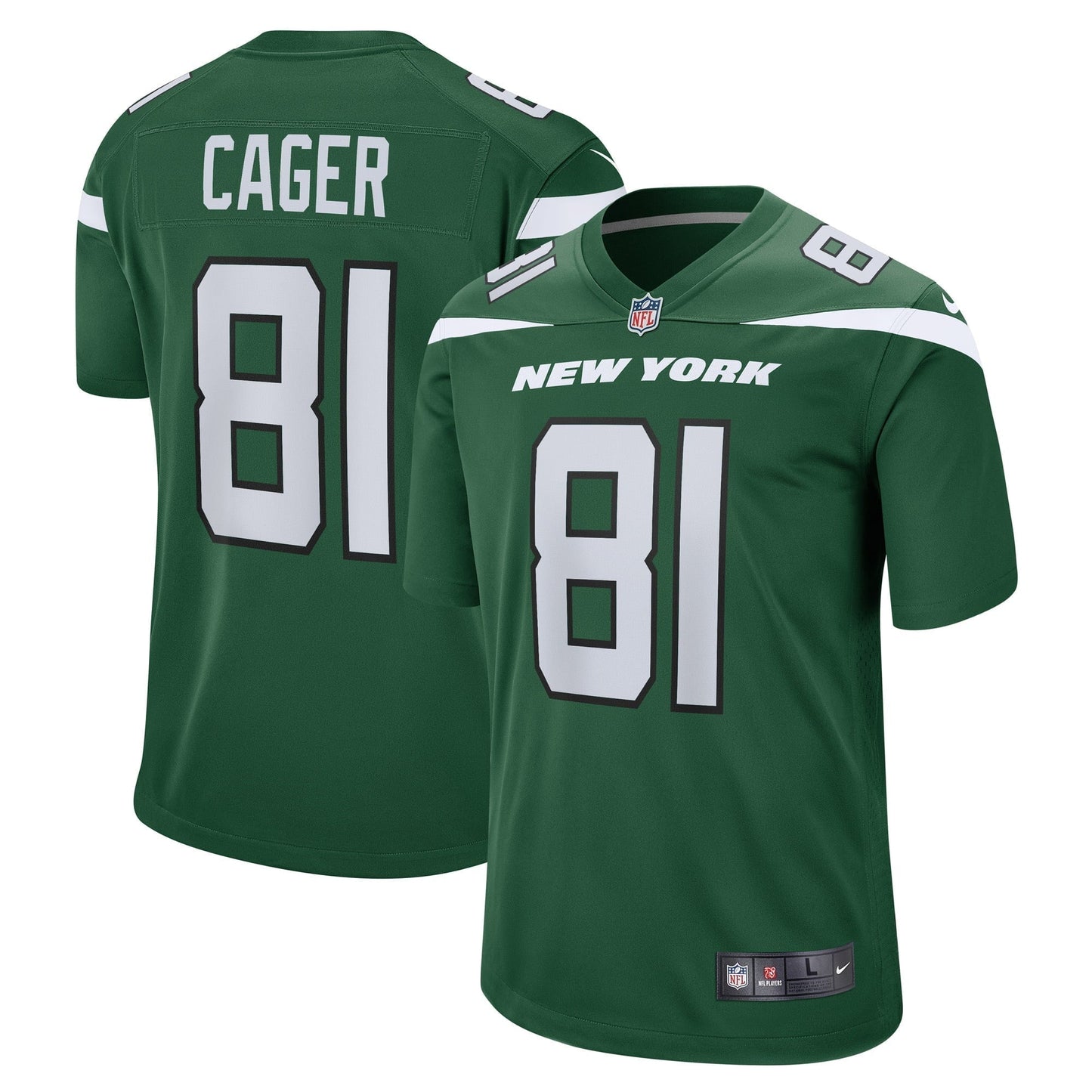 Men's Nike Lawrence Cager Gotham Green New York Jets Team Game Player Jersey