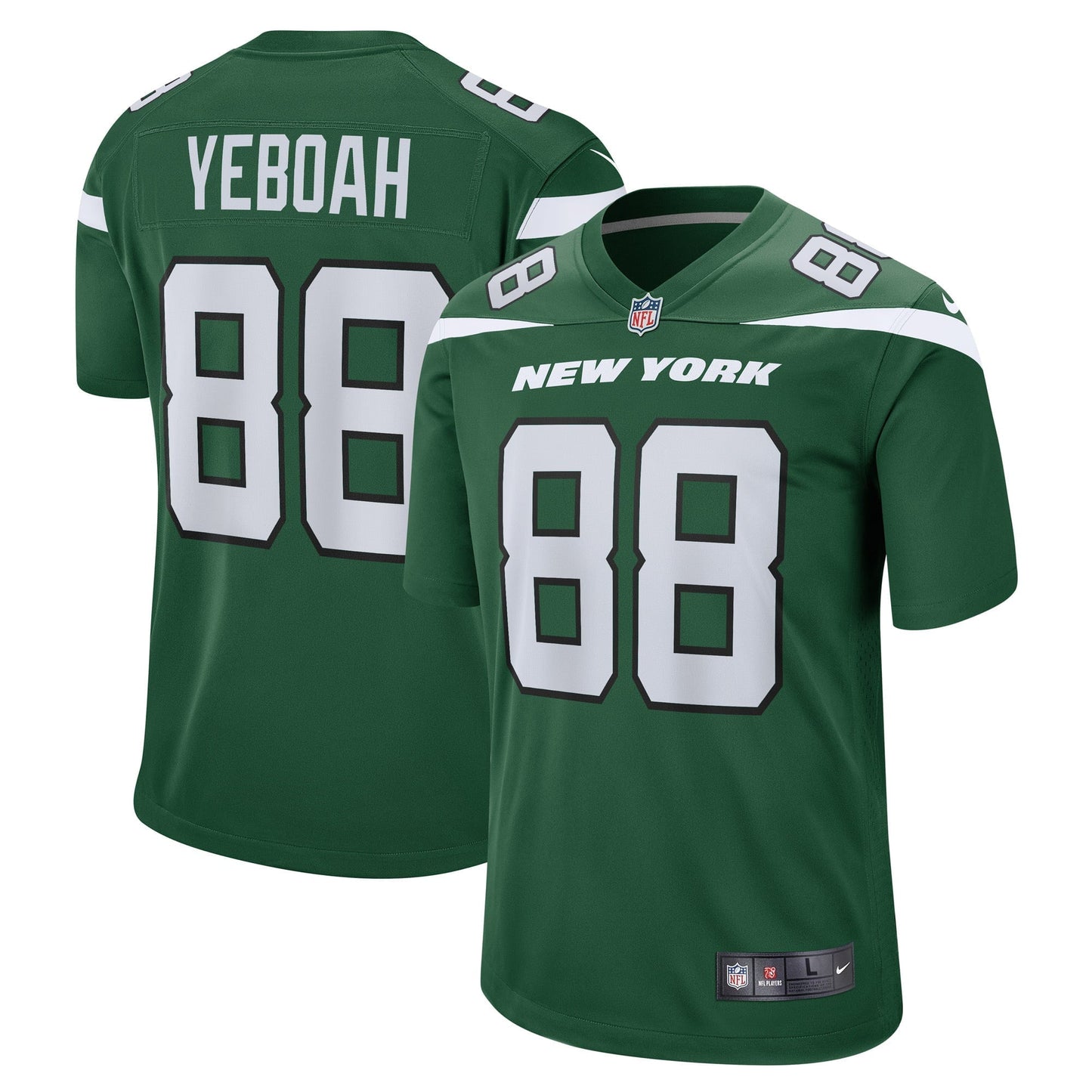 Men's Nike Kenny Yeboah Gotham Green New York Jets Game Player Jersey