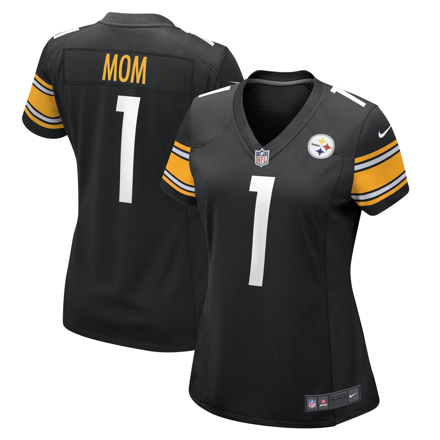 Women's Nike Number 1 Mom Black Pittsburgh Steelers Game Jersey