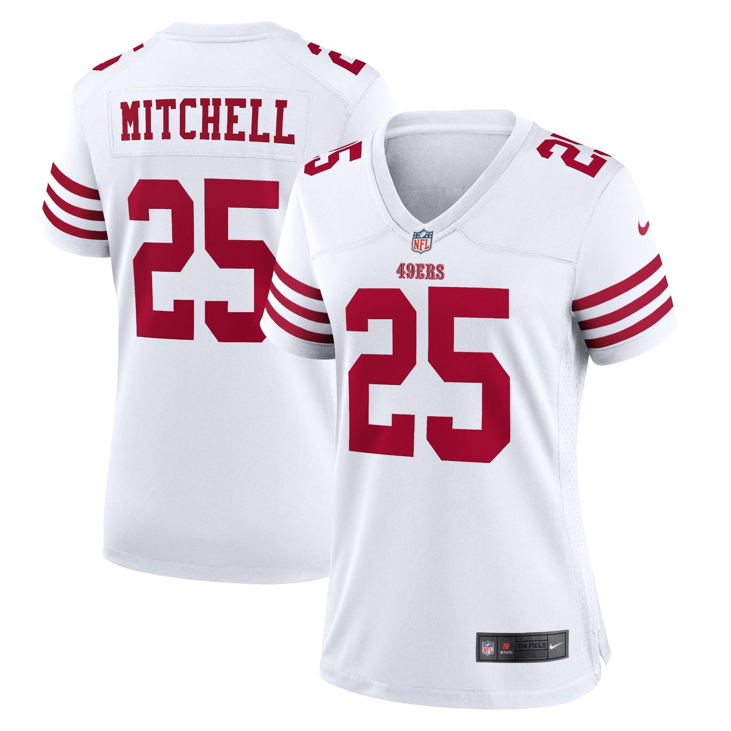 Women's Nike Elijah Mitchell White San Francisco 49ers Player Game Jersey
