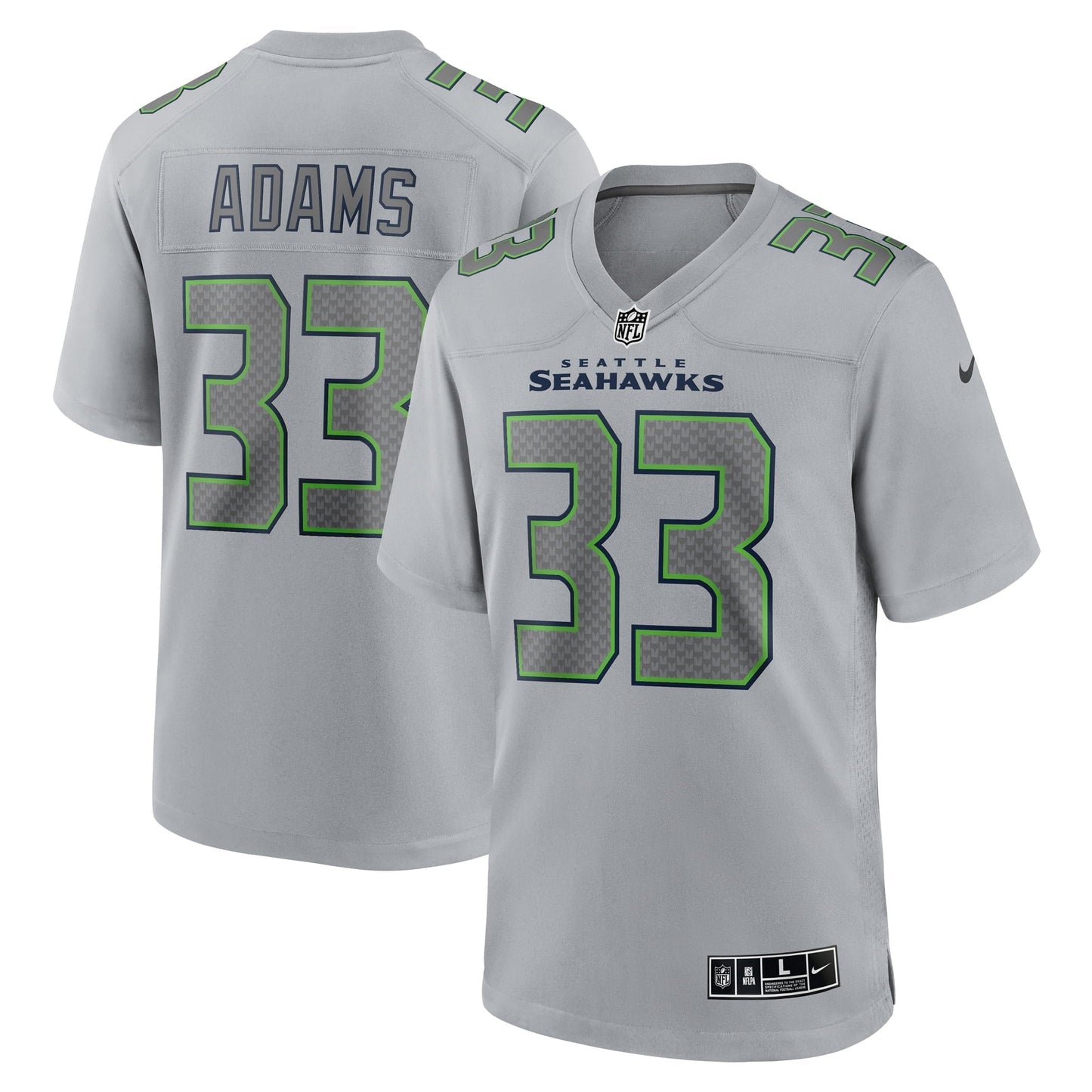 Men's Nike Jamal Adams Gray Seattle Seahawks Atmosphere Fashion Game Jersey