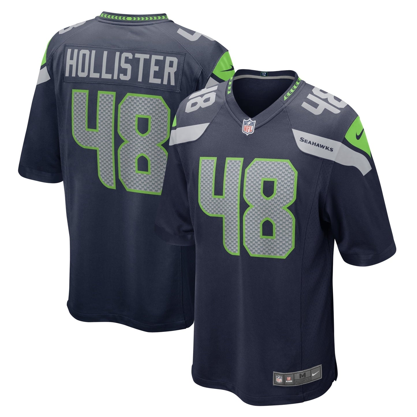 Men's Nike Jacob Hollister College Navy Seattle Seahawks Home Game Player Jersey