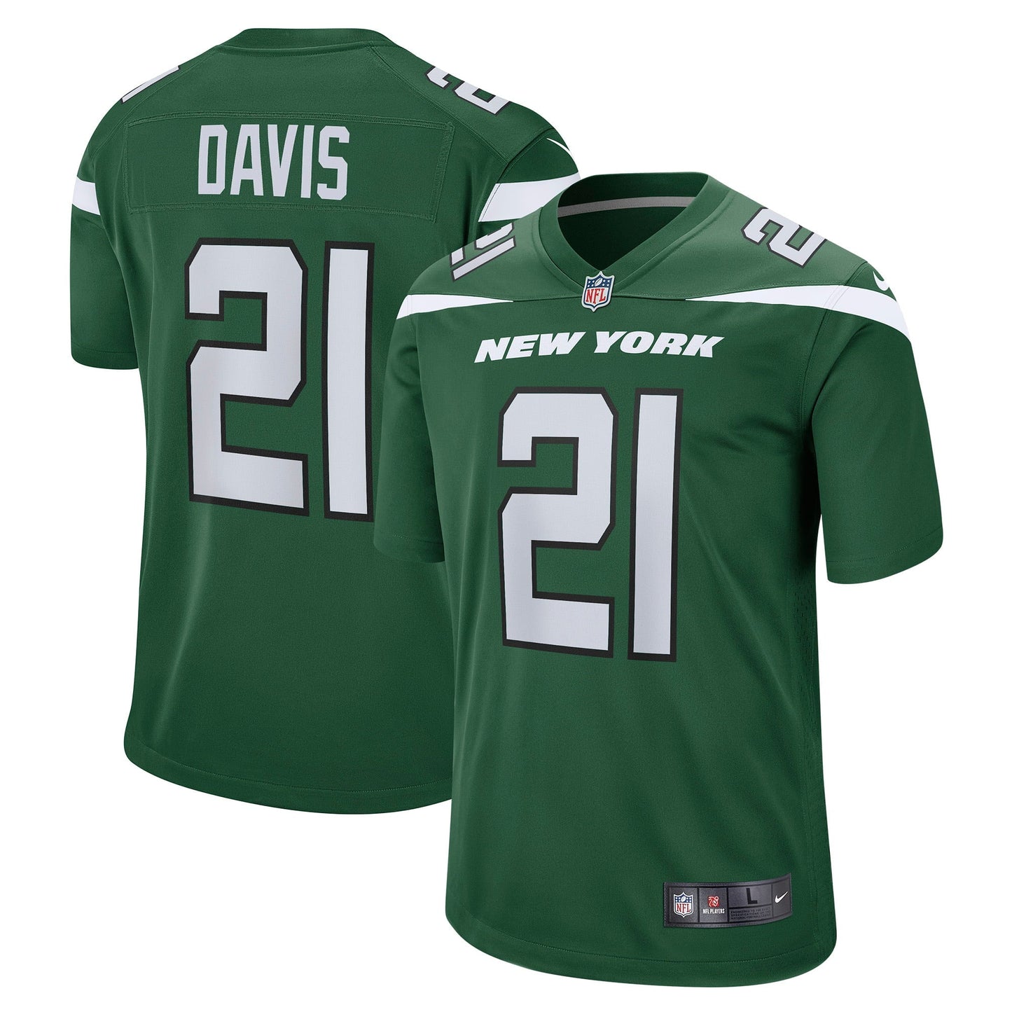 Men's Nike Ashtyn Davis Gotham Green New York Jets Game Player Jersey