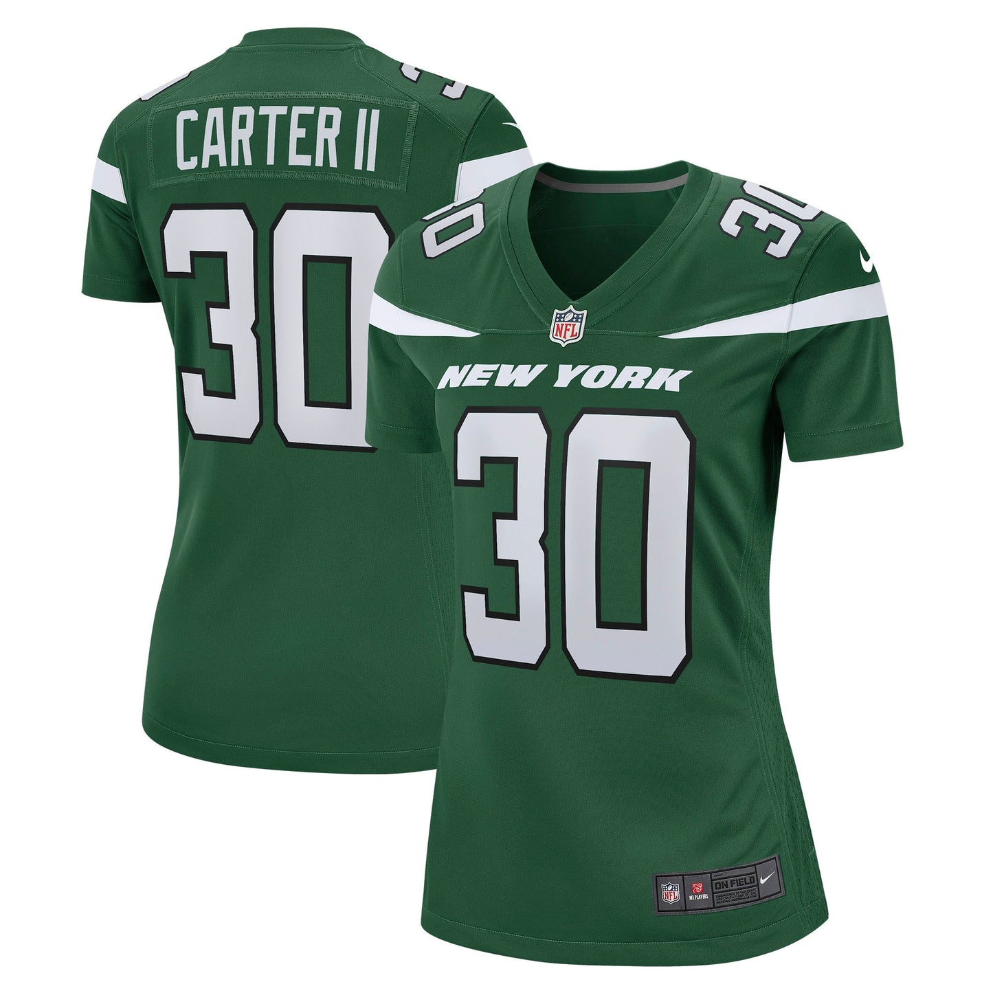 Women's Nike Michael Carter II Gotham Green New York Jets Game Jersey
