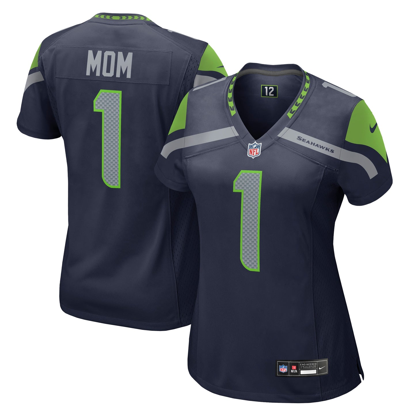 Number 1 Mom Seattle Seahawks Nike Women's Game Jersey - College Navy