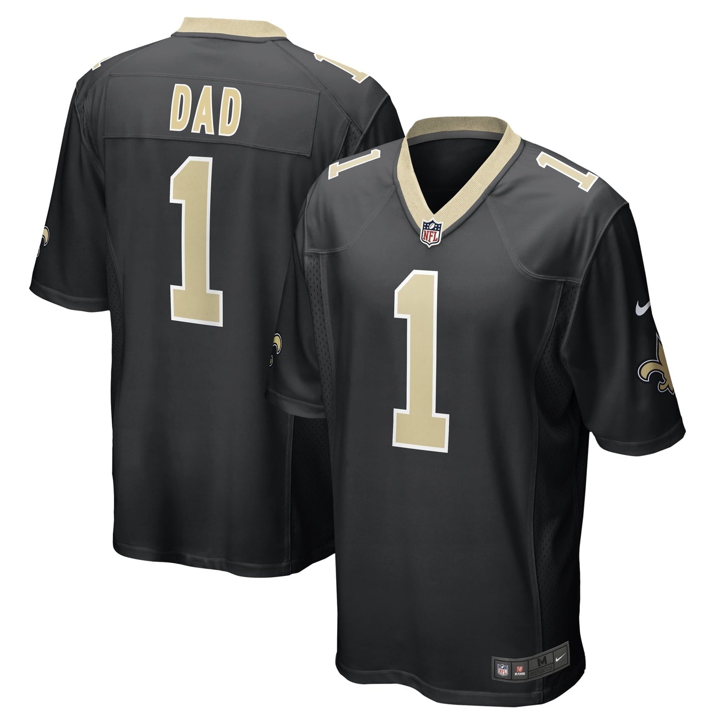 Men's Nike Number 1 Dad Black New Orleans Saints Game Jersey