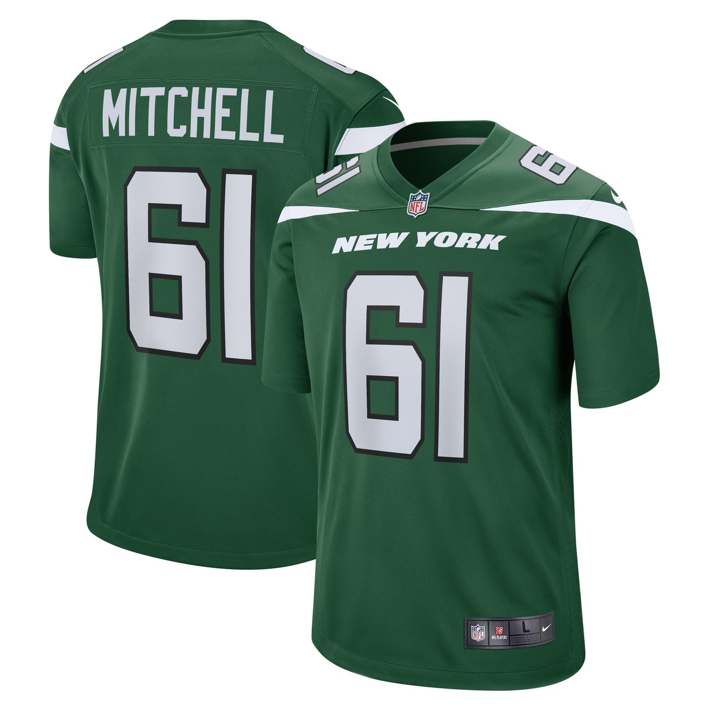 Men's Nike Max Mitchell Gotham Green New York Jets Game Player Jersey