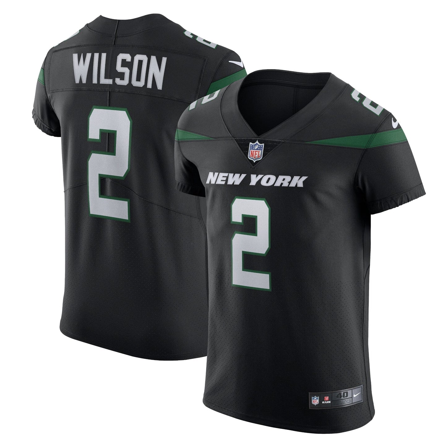 Men's Nike Zach Wilson Stealth Black New York Jets Vapor Elite Jersey