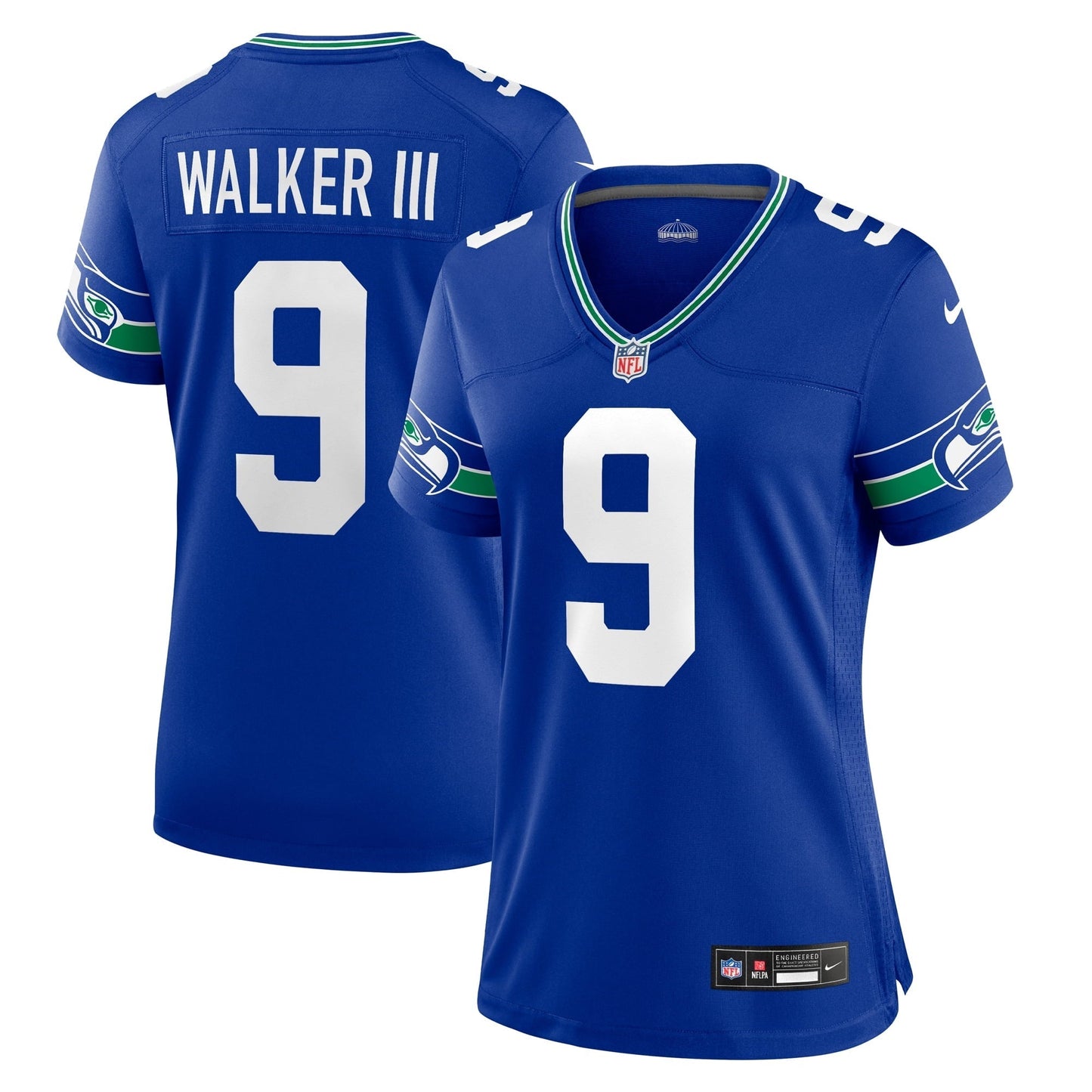 Women's Nike Kenneth Walker III Royal Seattle Seahawks Throwback Player Game Jersey