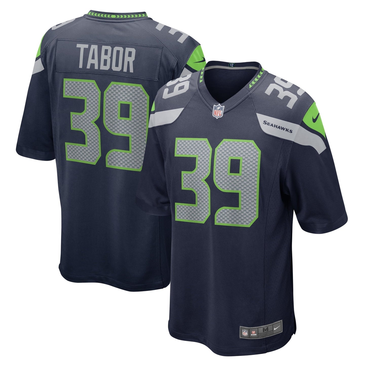 Men's Nike Teez Tabor College Navy Seattle Seahawks Home Game Player Jersey