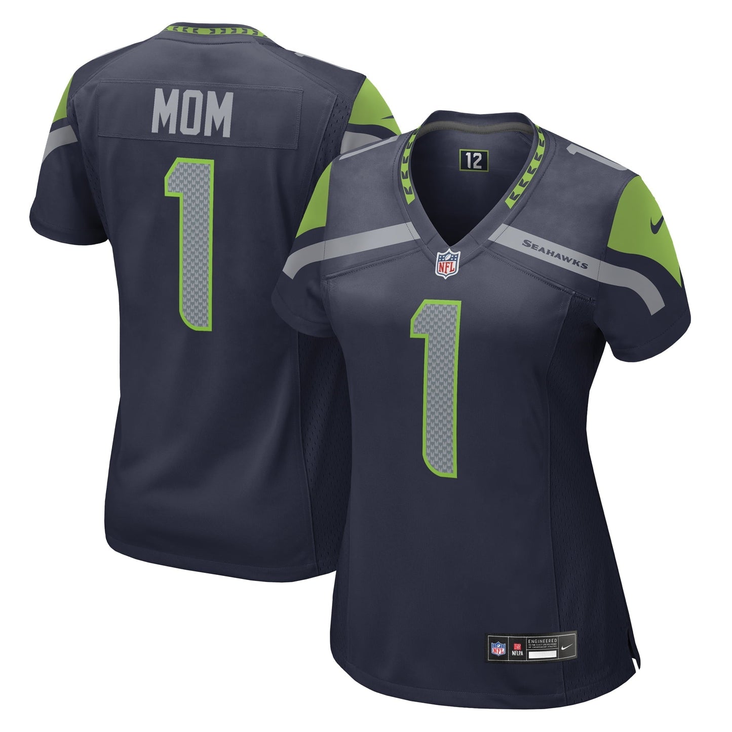 Women's Nike Number 1 Mom College Navy Seattle Seahawks Game Jersey