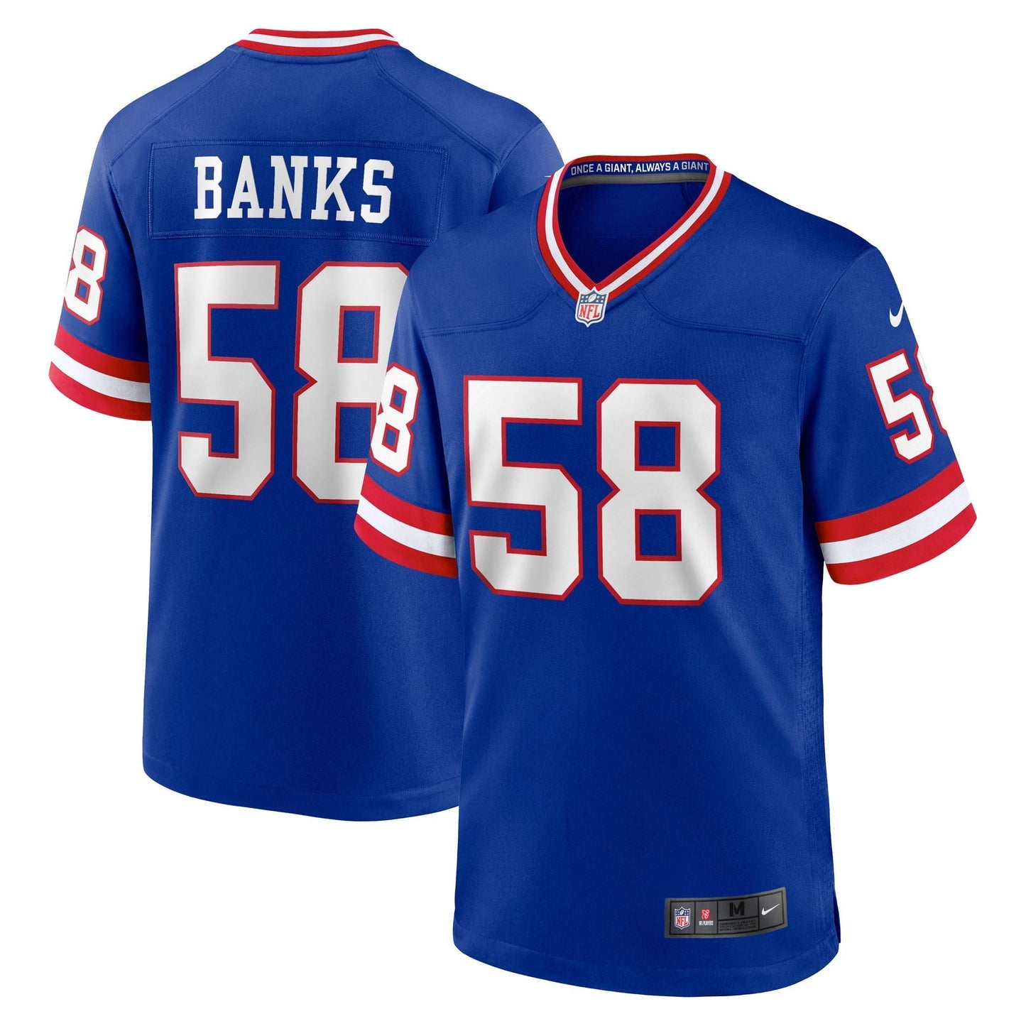 Men's Nike Carl Banks Royal New York Giants Classic Retired Player Game Jersey