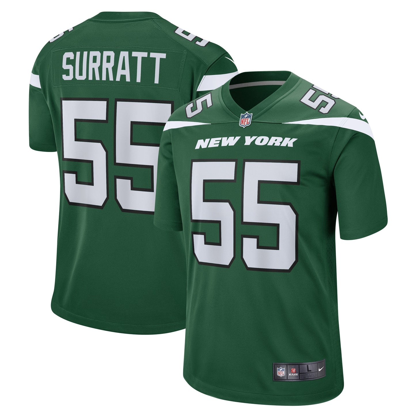 Chazz Surratt New York Jets Nike Game Player Jersey - Gotham Green