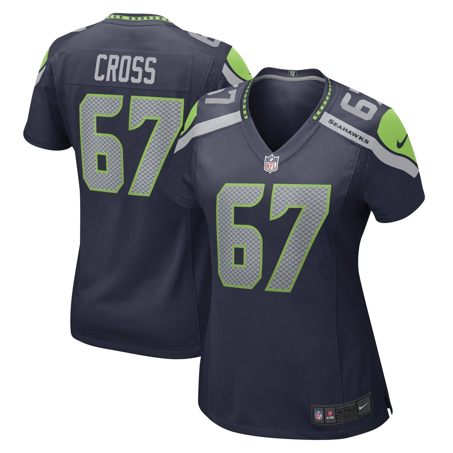 Women's Nike Charles Cross College Navy Seattle Seahawks Game Player Jersey