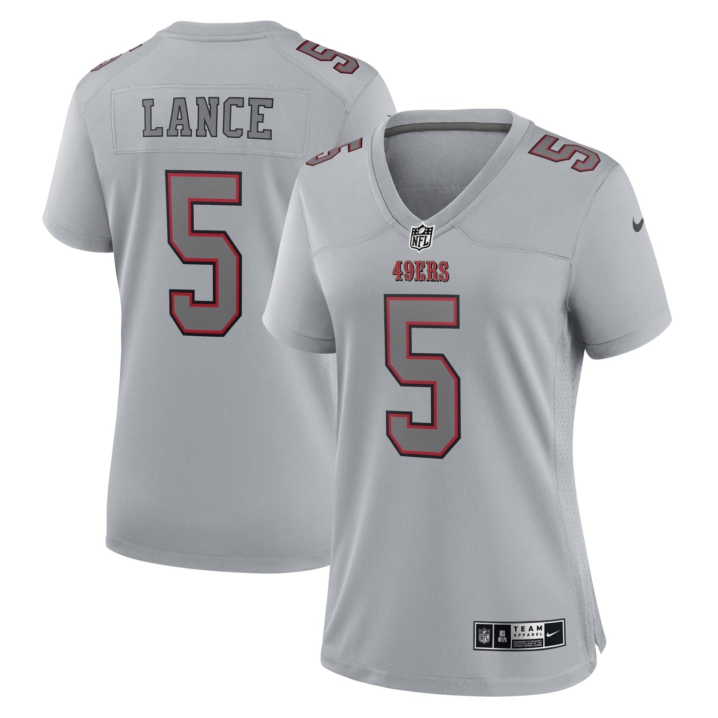 Women's Nike Trey Lance Gray San Francisco 49ers Atmosphere Fashion Game Jersey
