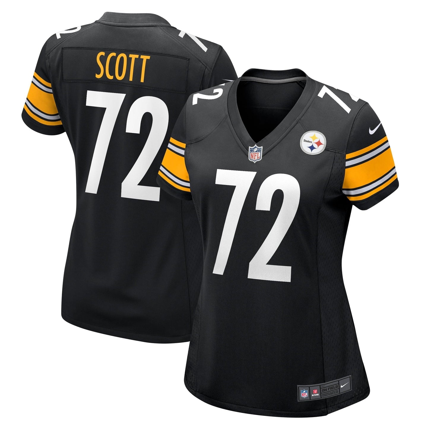 Women's Nike Trent Scott Black Pittsburgh Steelers Game Player Jersey